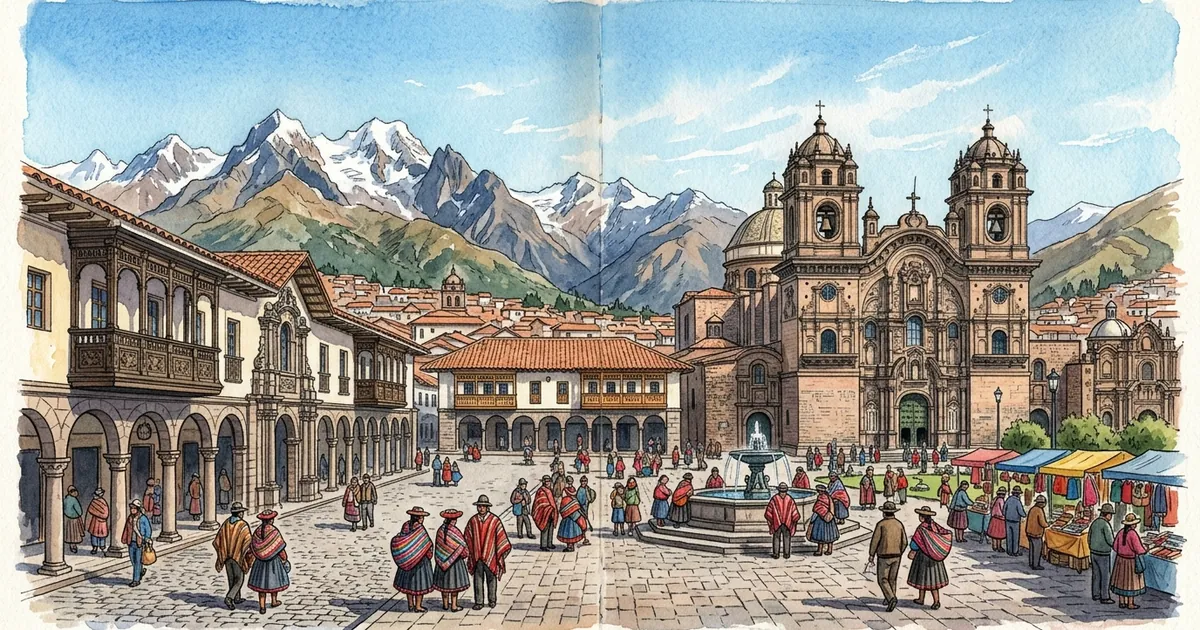Illustration: Cusco-Altstadt: Qorikancha, San Blas und Sacsayhuamán